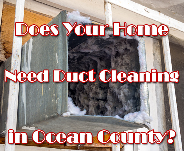 Duct cleaning in Ocean County image showing debris filled duct